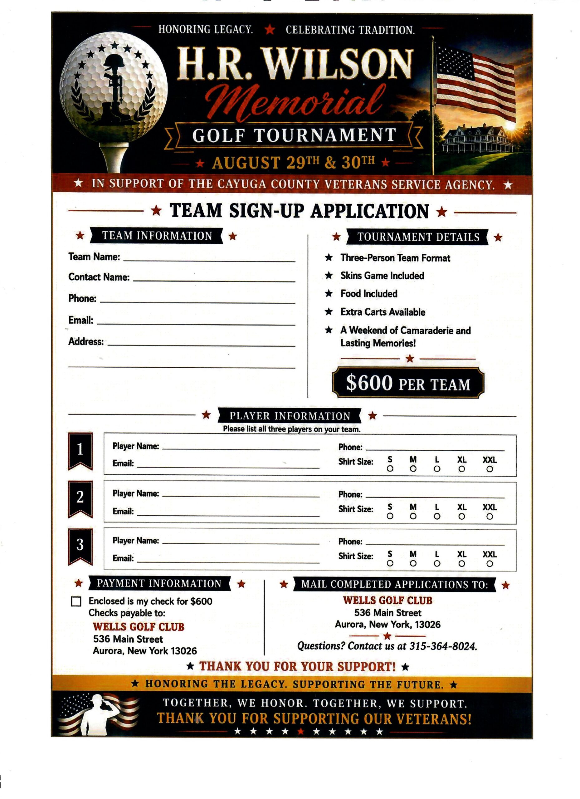 2026 HRW Tournament Application